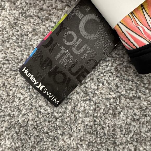 Hurley Halter Bikini Swim Top M Boho Chic Tribal Surfer Bright Rave Festival Y2K - Picture 3 of 7